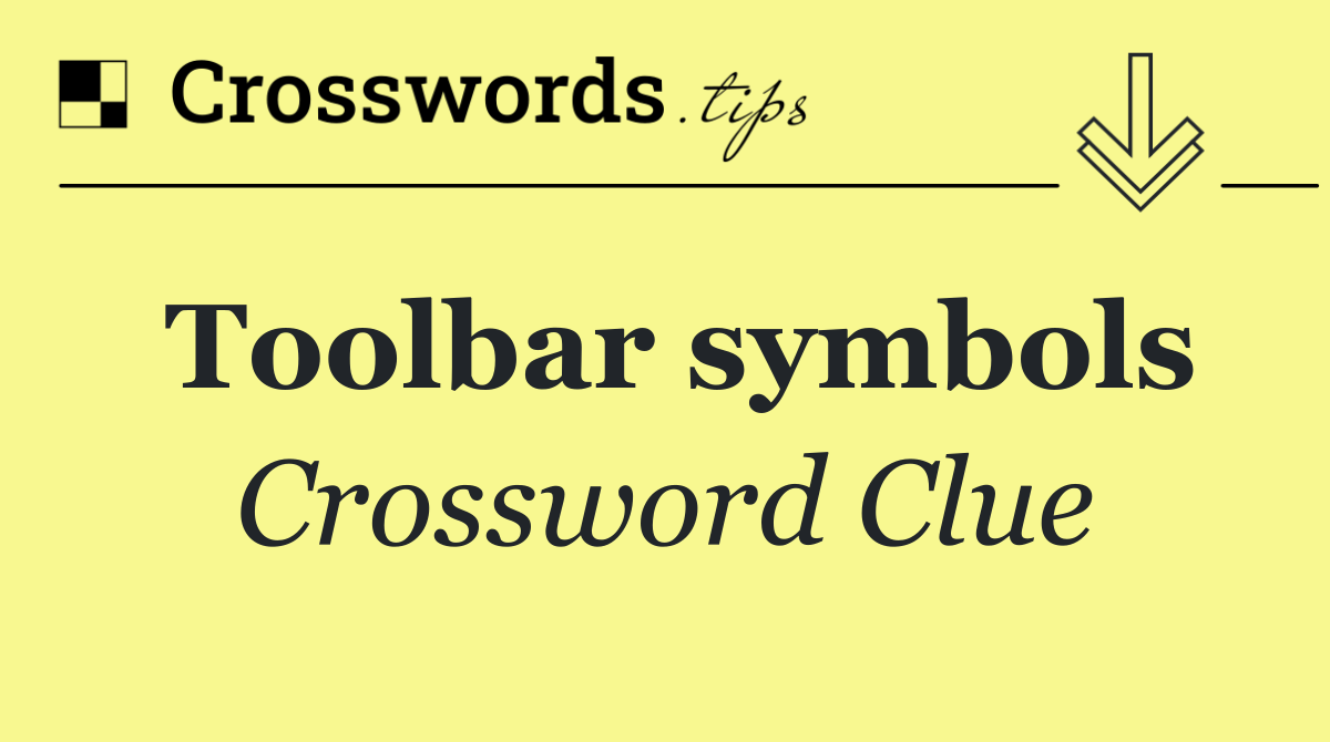 Toolbar symbols
