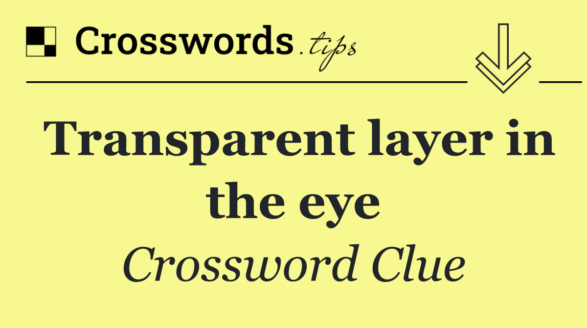 Transparent layer in the eye