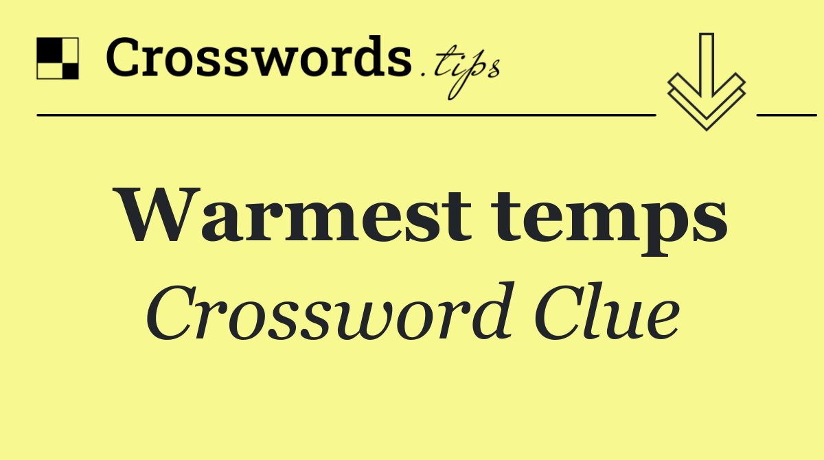 Warmest temps