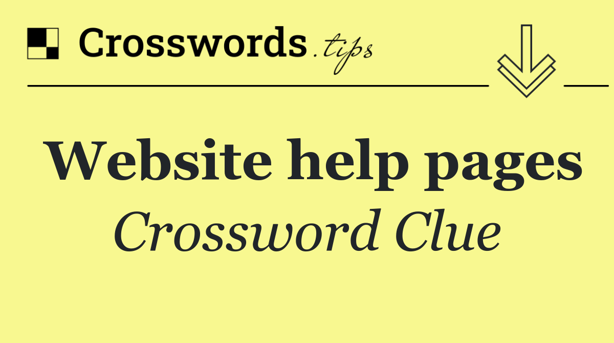 Website help pages