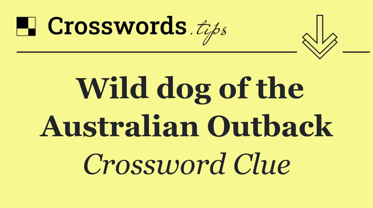 Wild dog of the Australian Outback