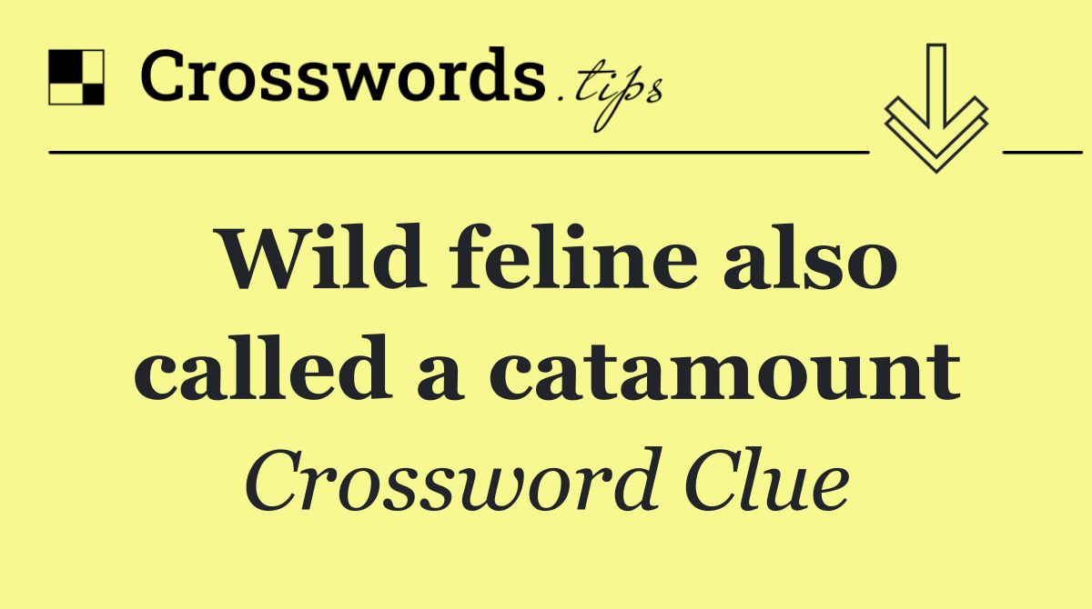 Wild feline also called a catamount