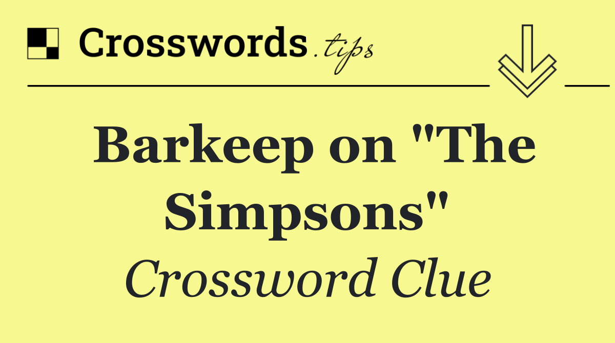 Barkeep on "The Simpsons"