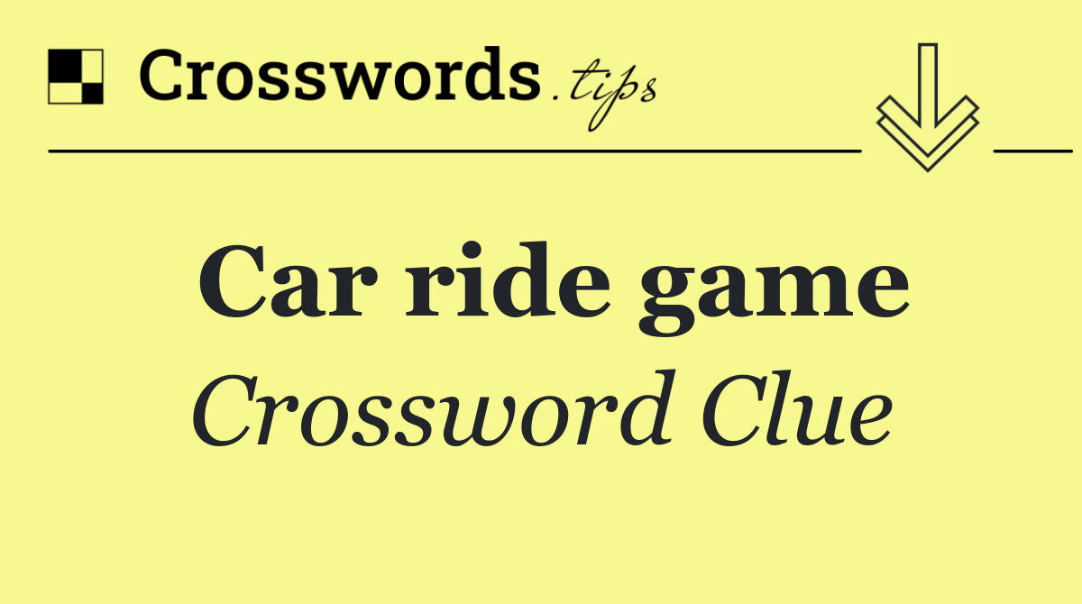 Car ride game