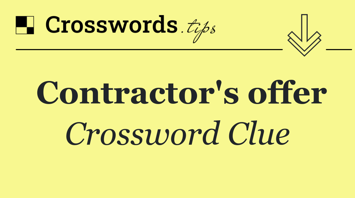 Contractor's offer