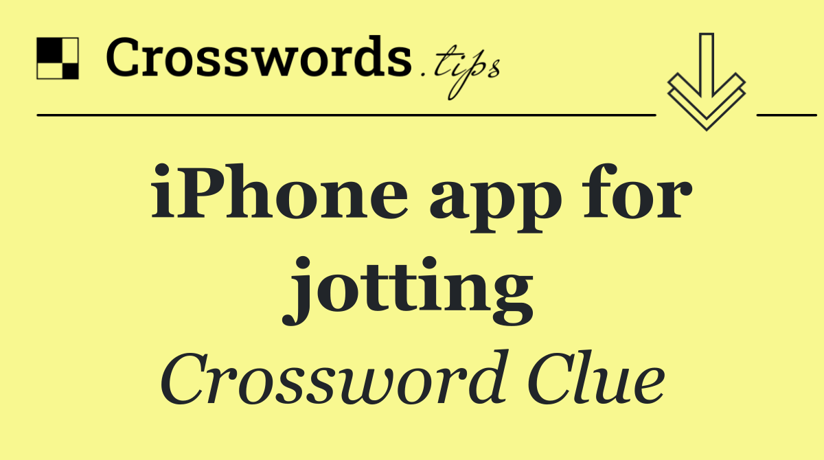 iPhone app for jotting