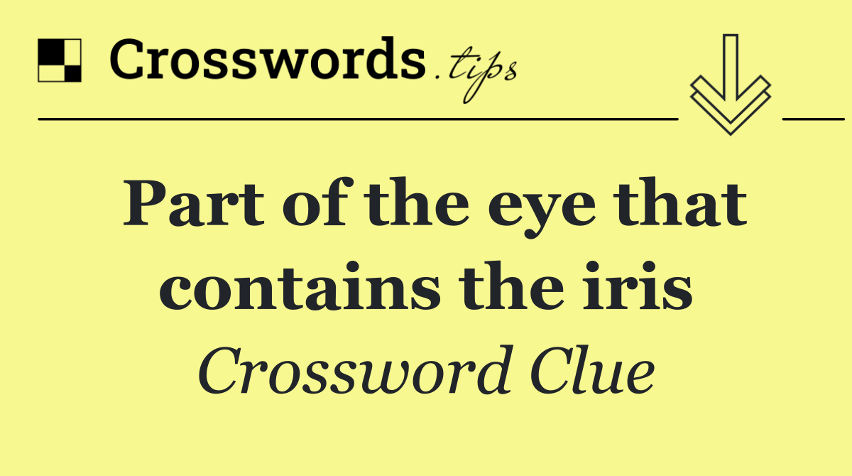 Part of the eye that contains the iris