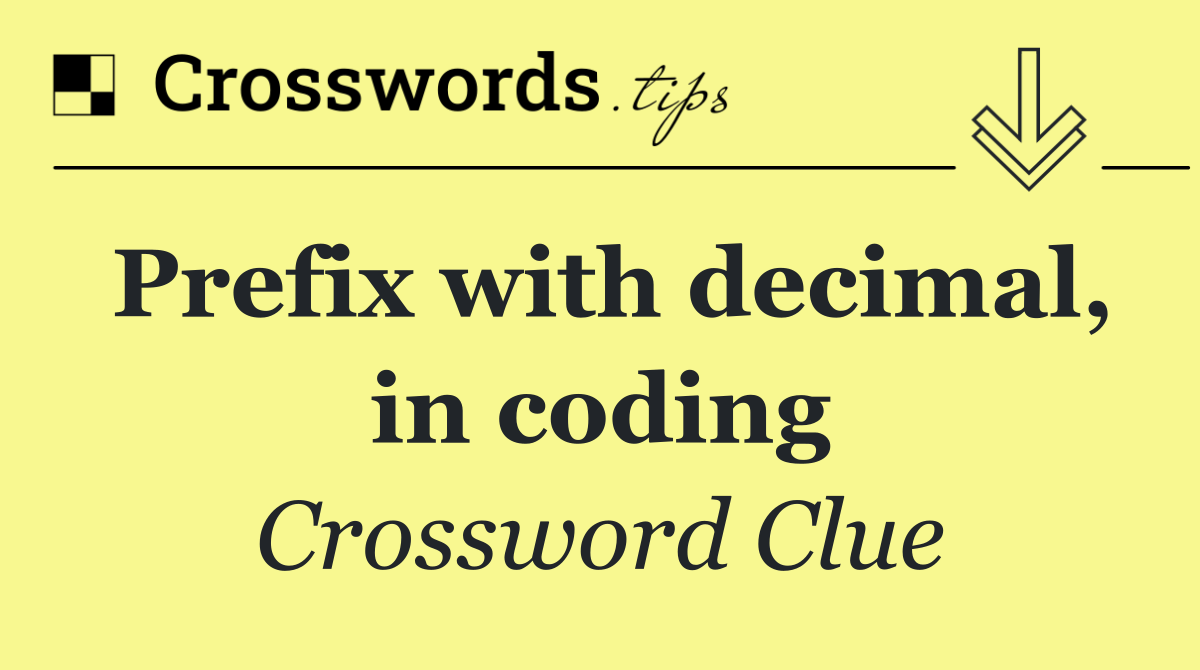 Prefix with decimal, in coding