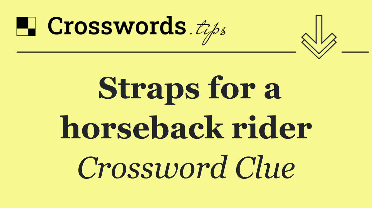 Straps for a horseback rider