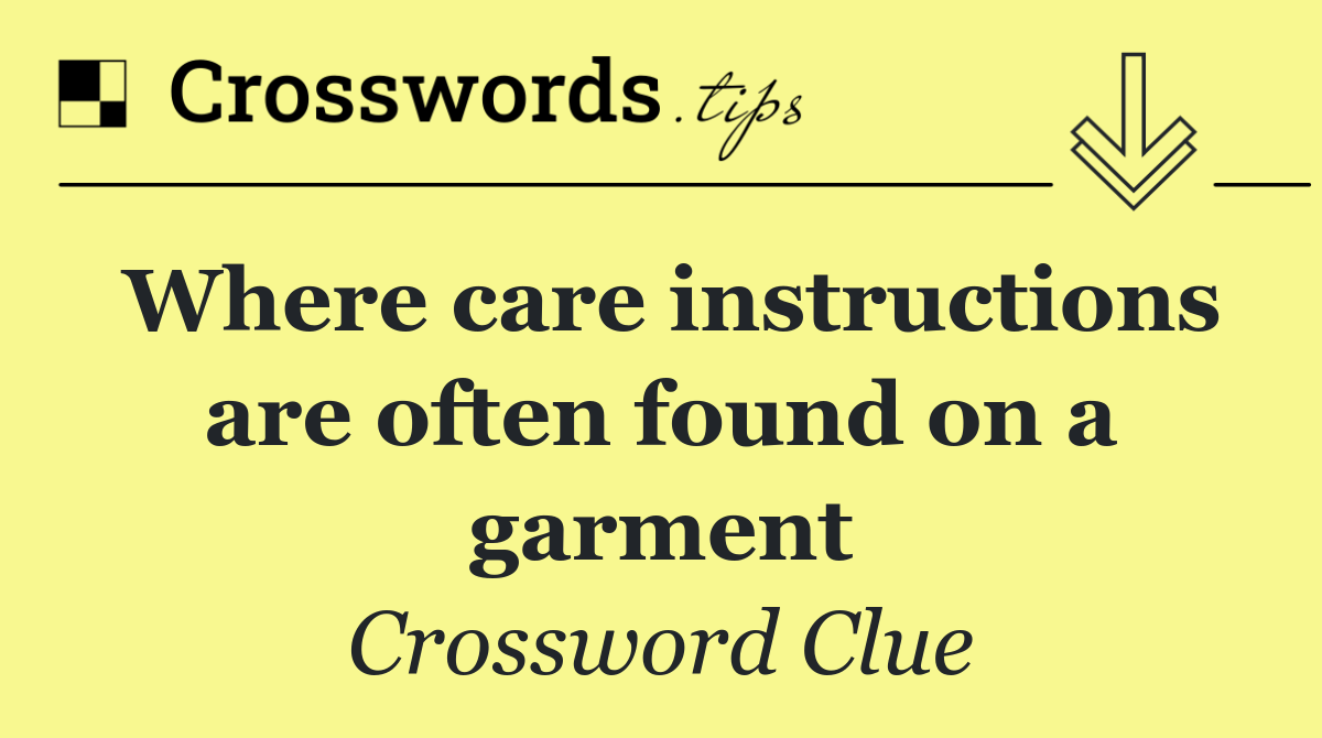 Where care instructions are often found on a garment