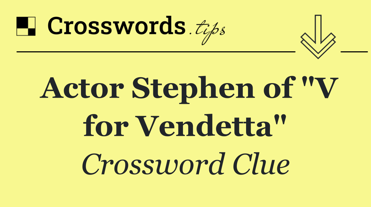 Actor Stephen of "V for Vendetta"
