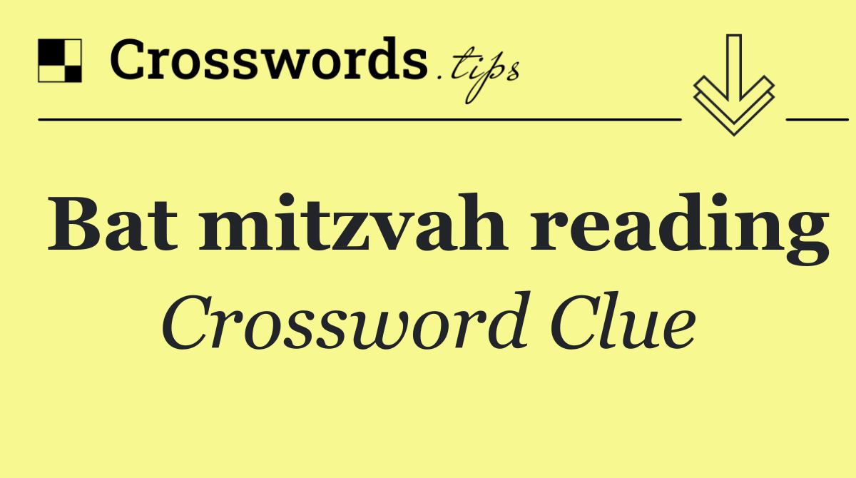 Bat mitzvah reading