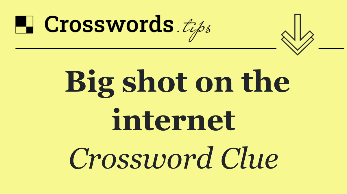 Big shot on the internet
