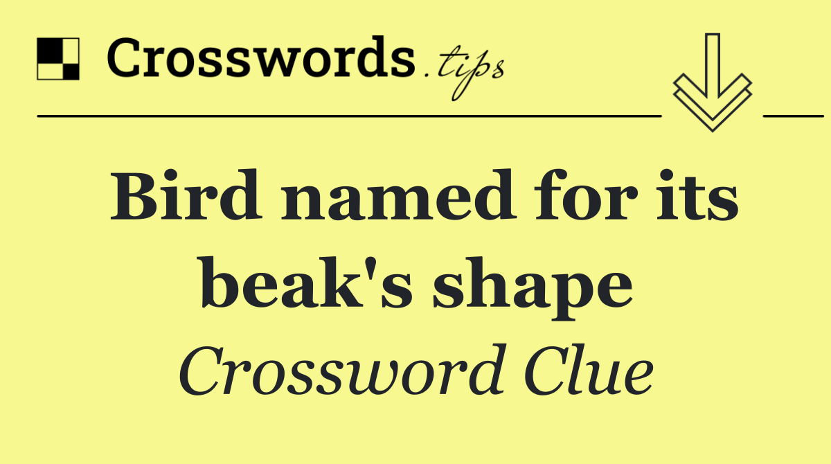 Bird named for its beak's shape