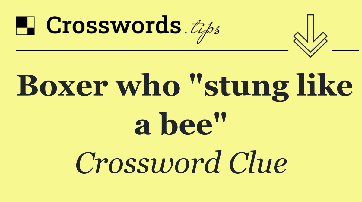 Boxer who "stung like a bee"