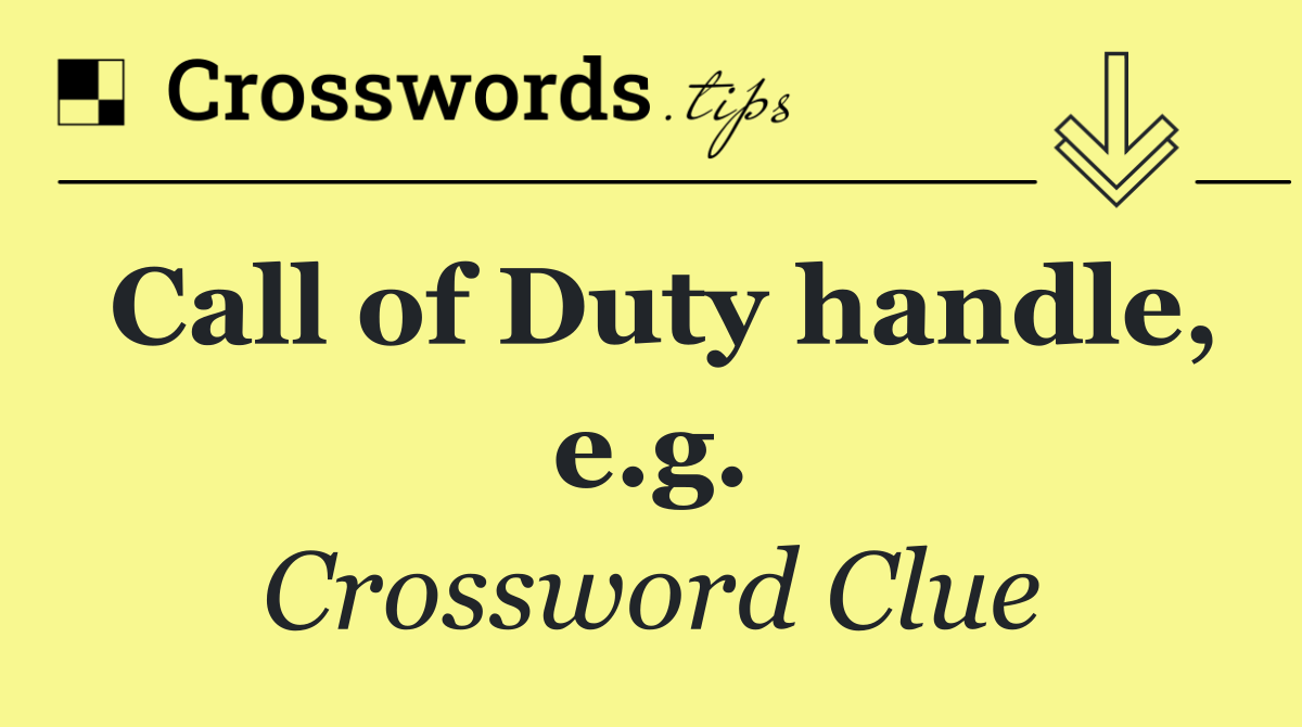 Call of Duty handle, e.g.