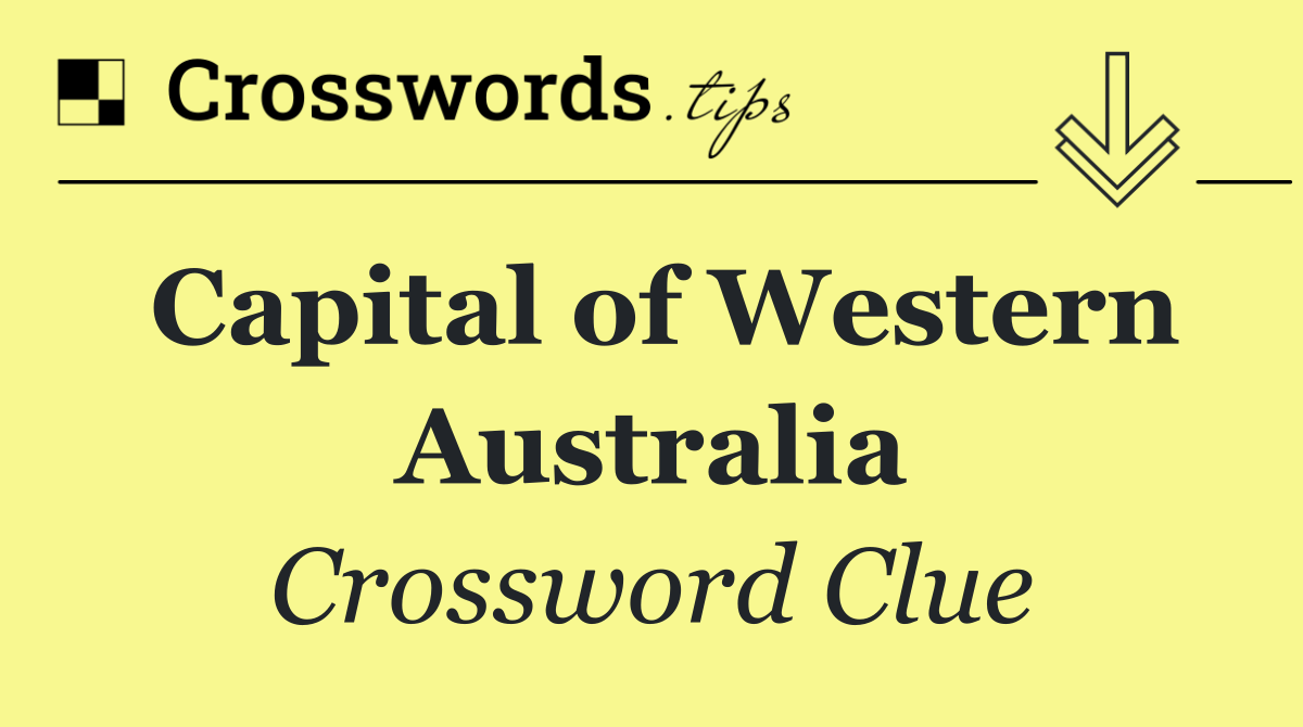 Capital of Western Australia