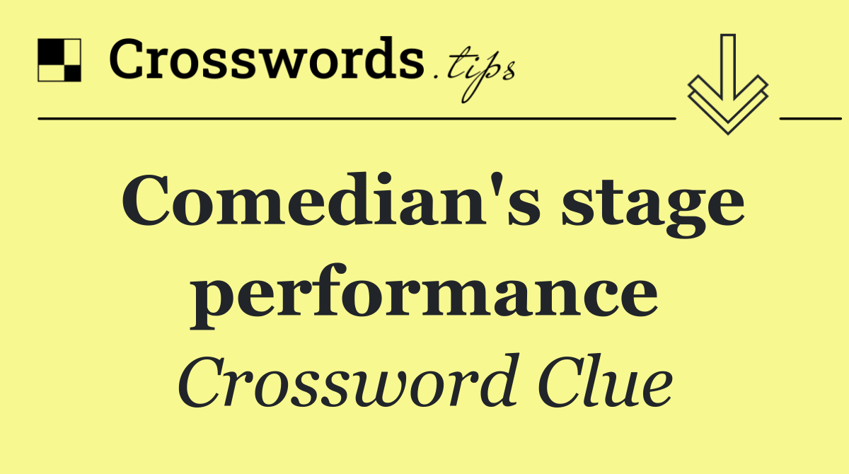 Comedian's stage performance