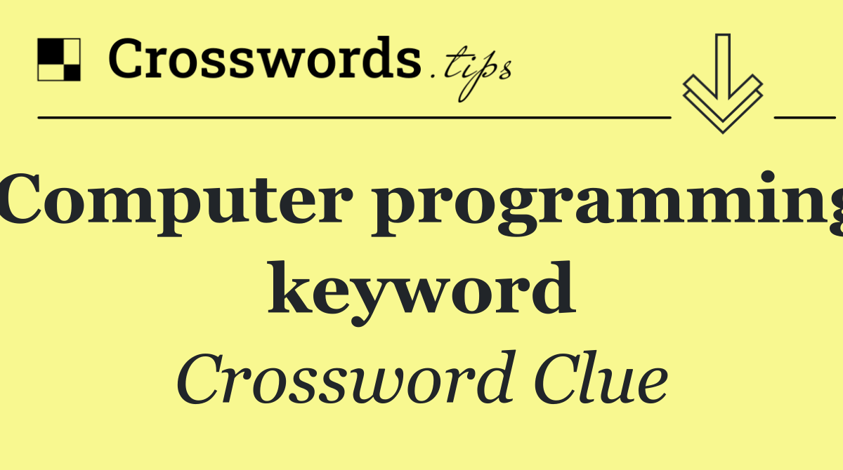 Computer programming keyword