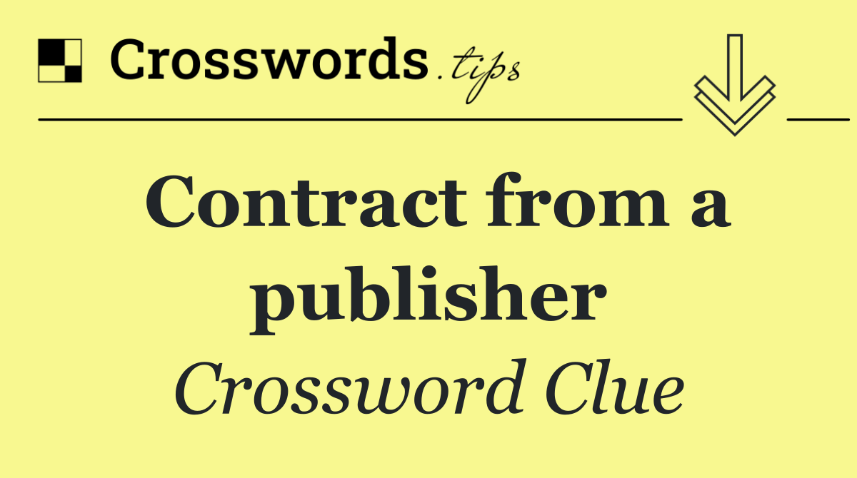 Contract from a publisher