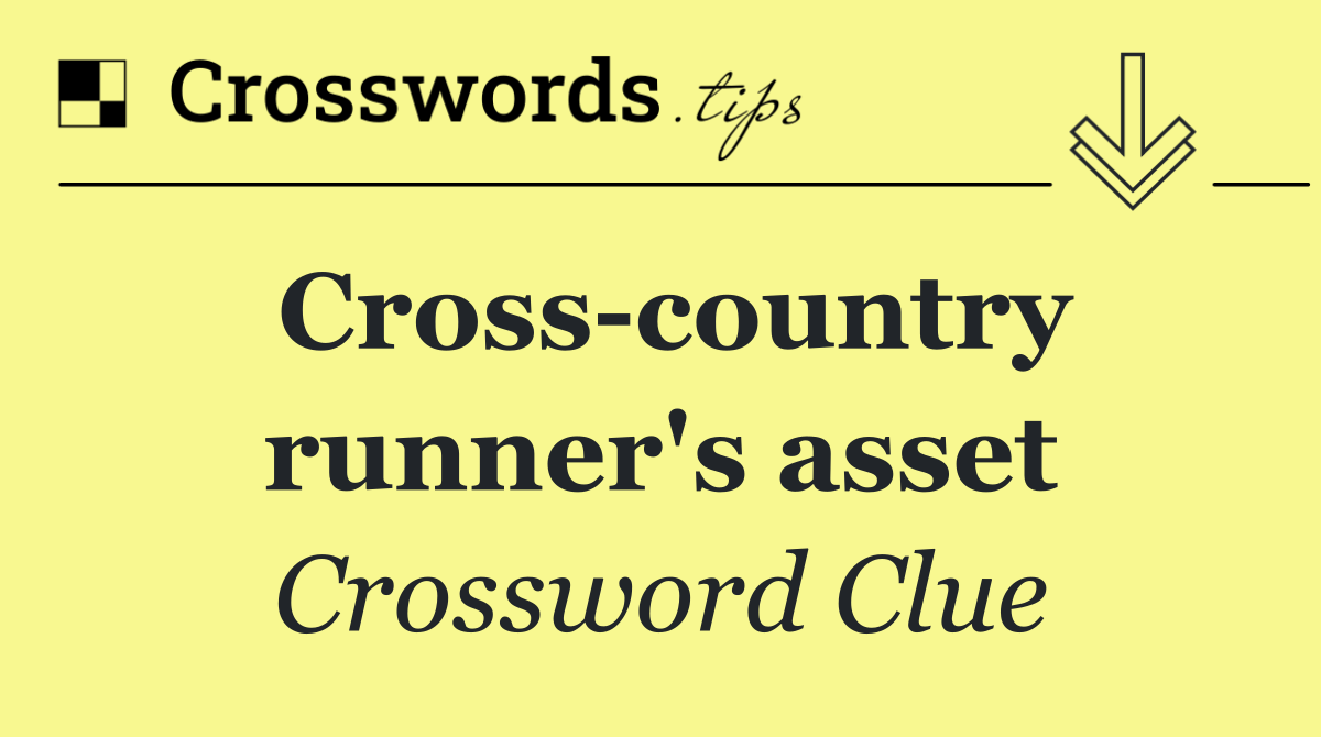Cross country runner's asset