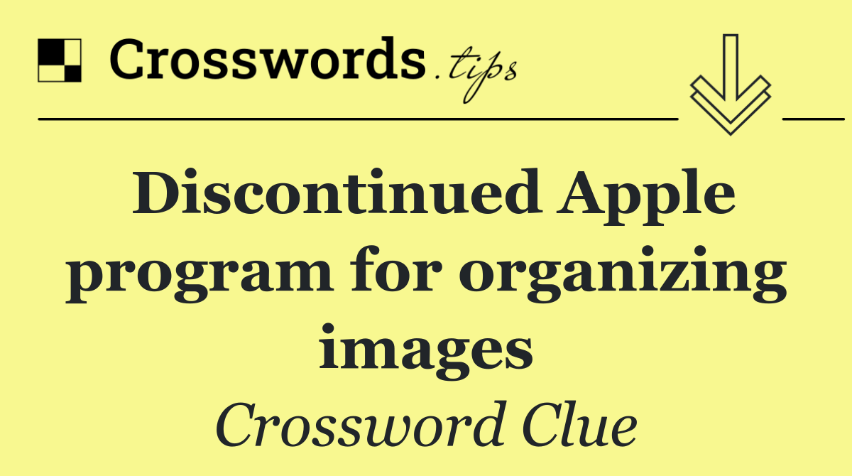 Discontinued Apple program for organizing images