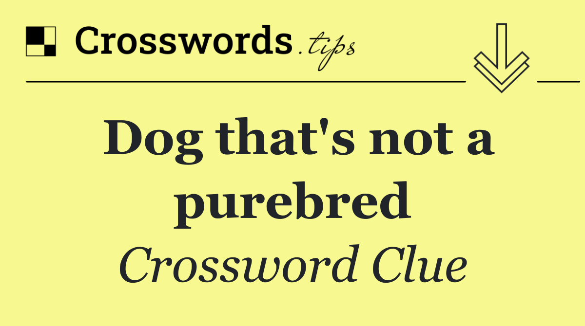 Dog that's not a purebred