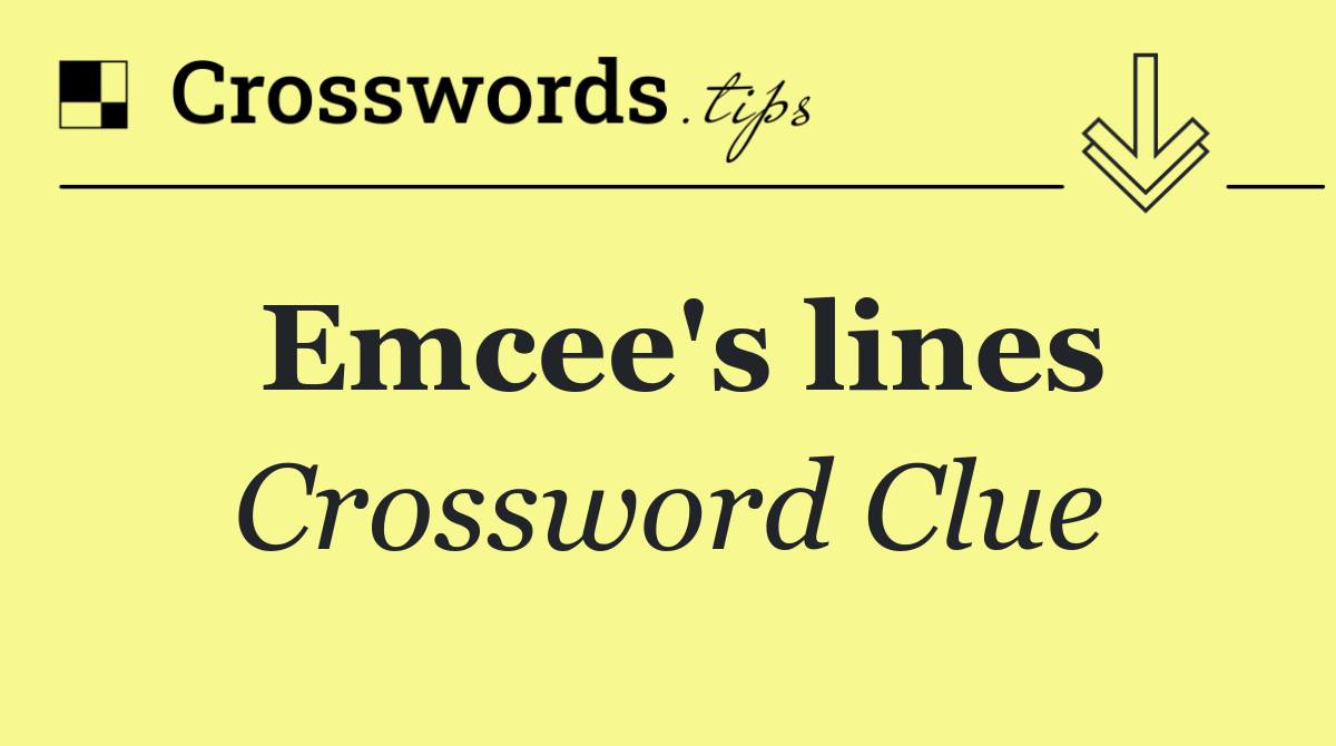 Emcee's lines