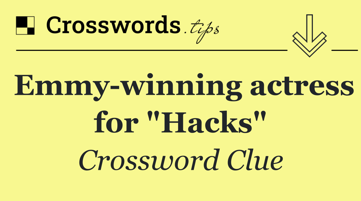 Emmy winning actress for "Hacks"