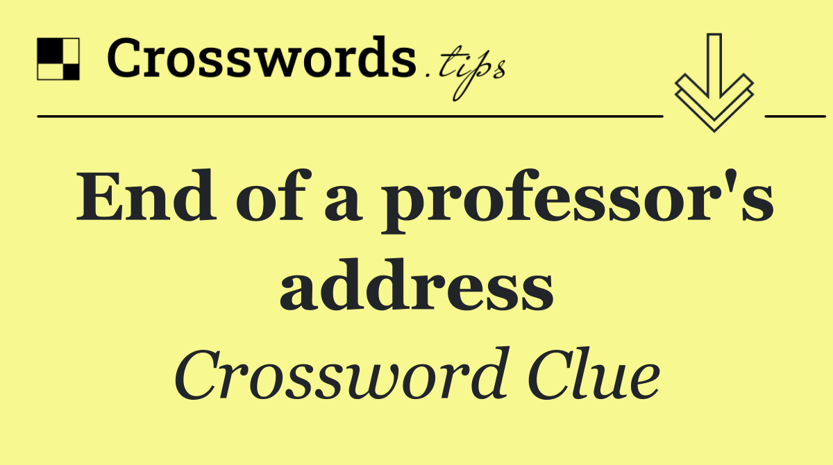 End of a professor's address