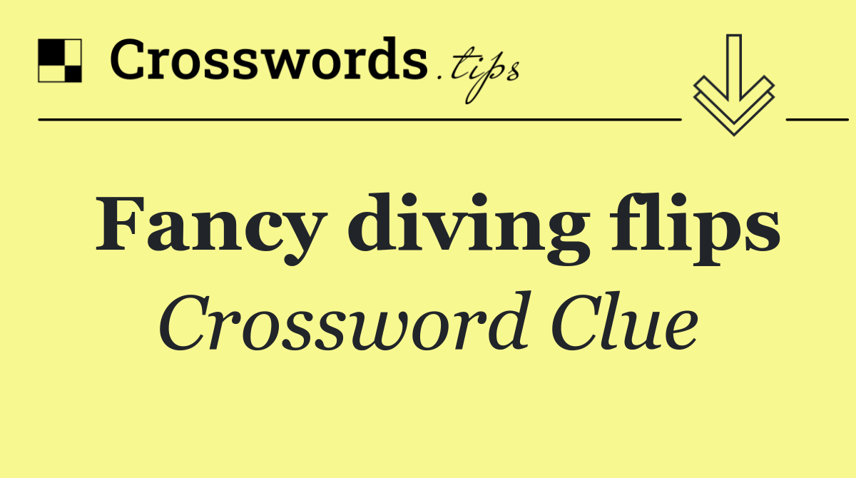 Fancy diving flips