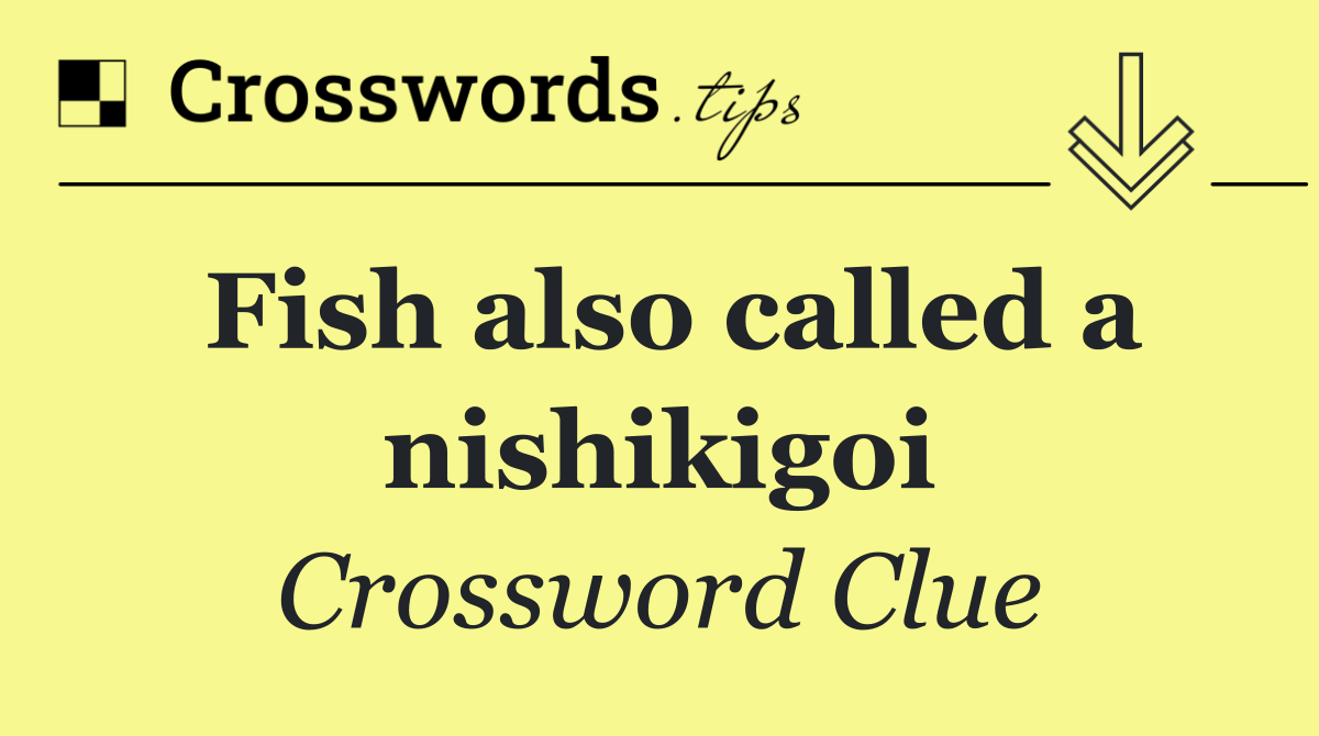Fish also called a nishikigoi