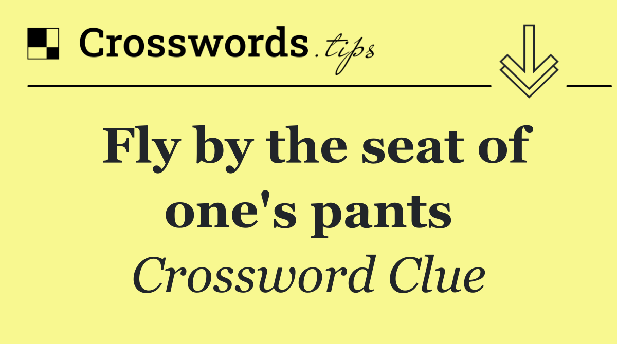 Fly by the seat of one's pants