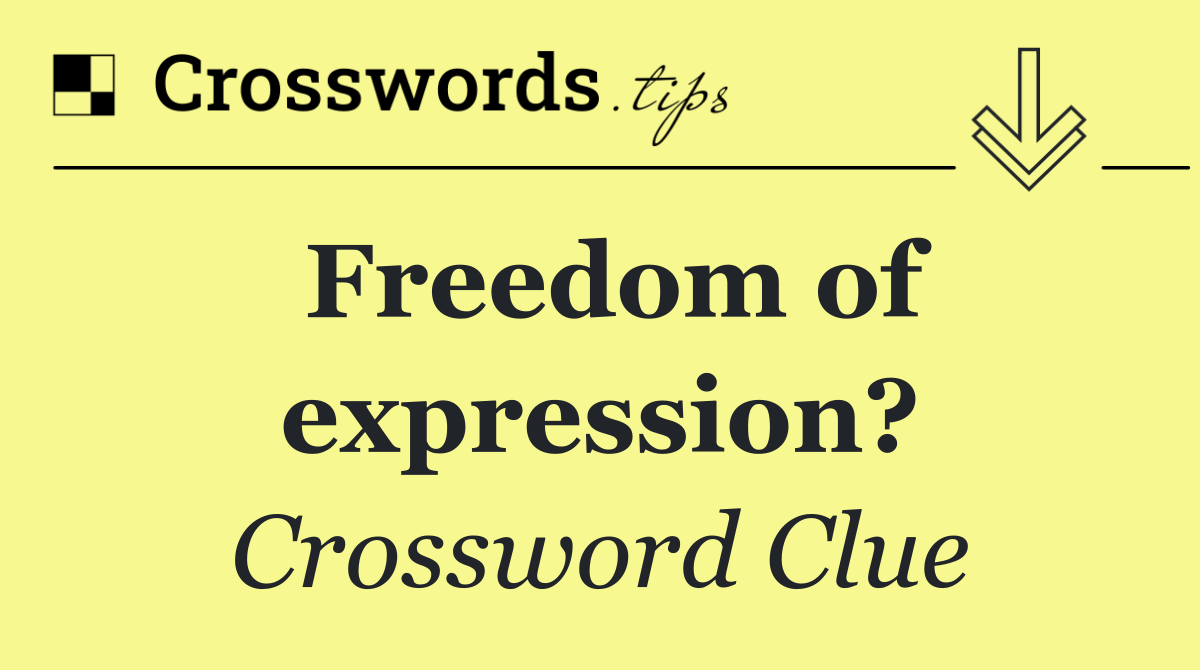 Freedom of expression?