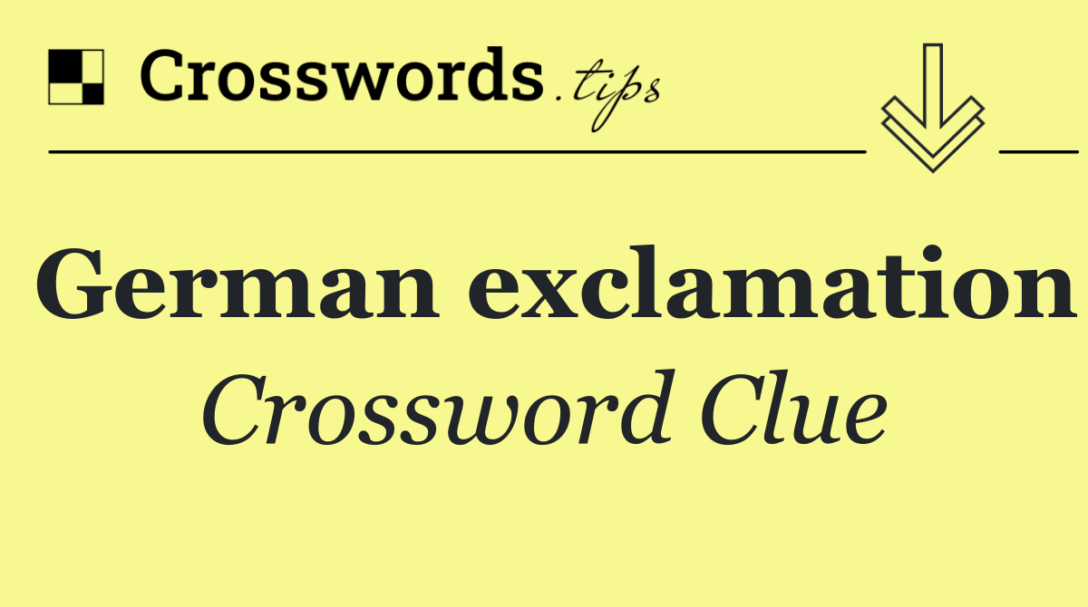 German exclamation