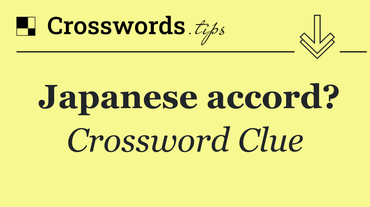 Japanese accord?