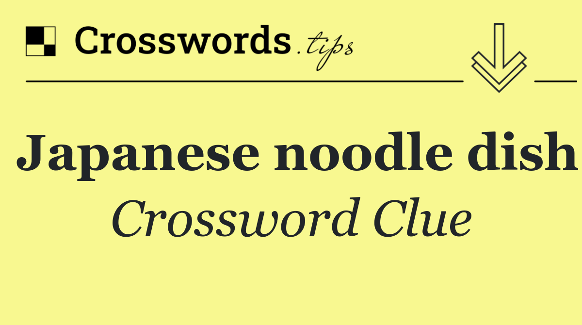 Japanese noodle dish