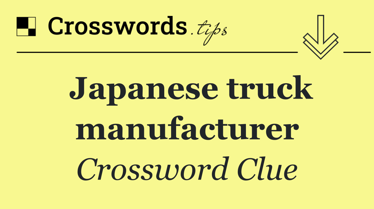 Japanese truck manufacturer