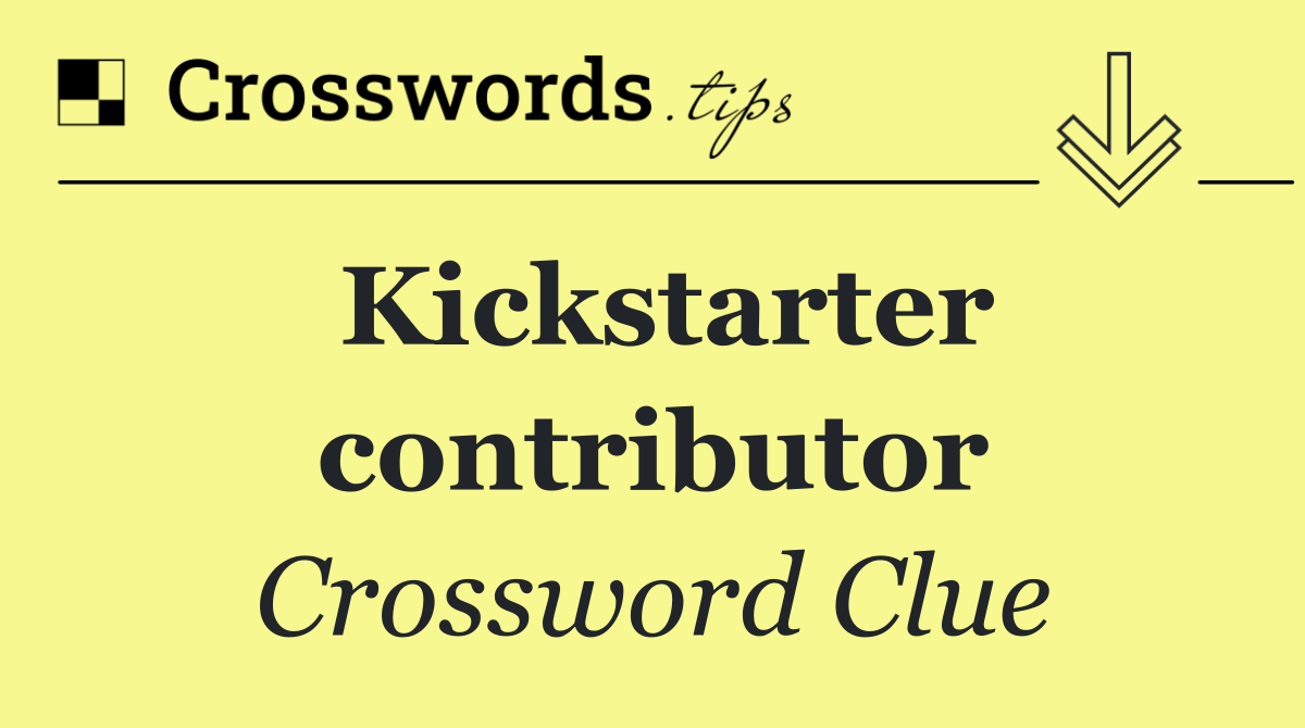 Kickstarter contributor