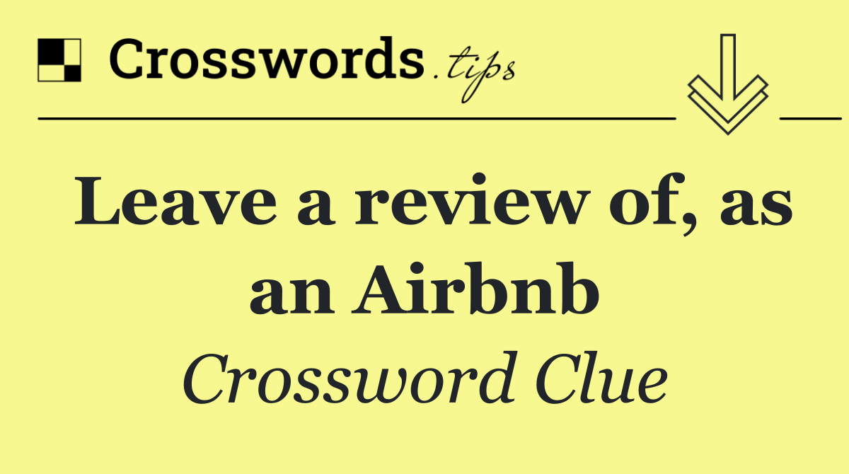 Leave a review of, as an Airbnb