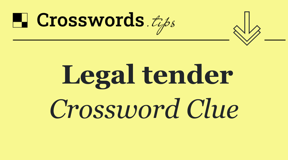 Legal tender