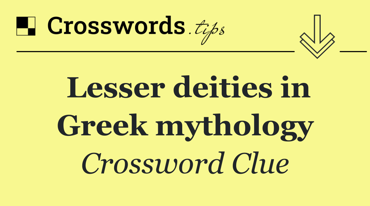 Lesser deities in Greek mythology