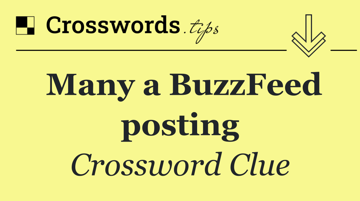 Many a BuzzFeed posting