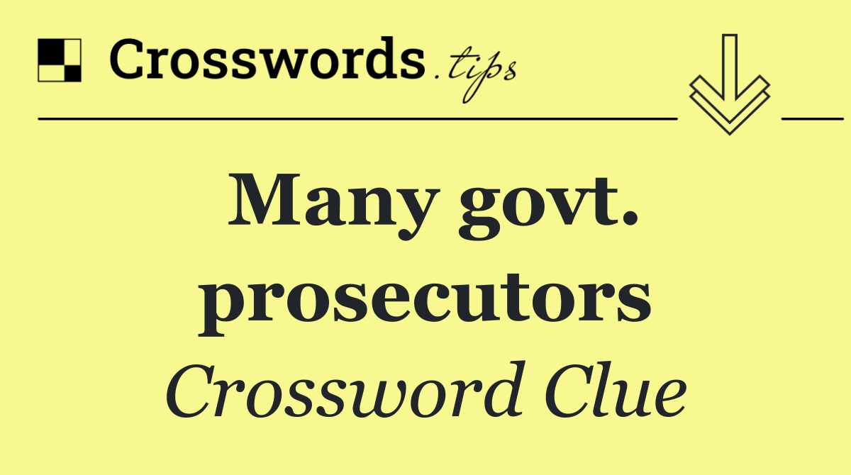 Many govt. prosecutors