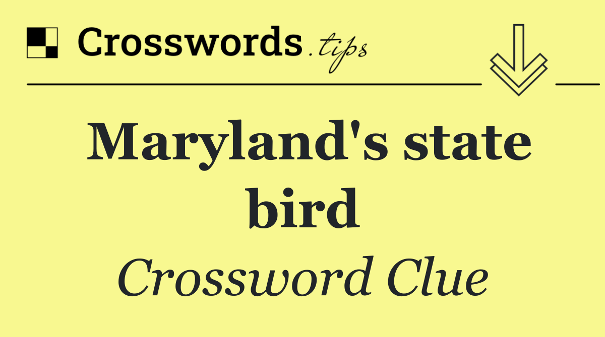 Maryland's state bird