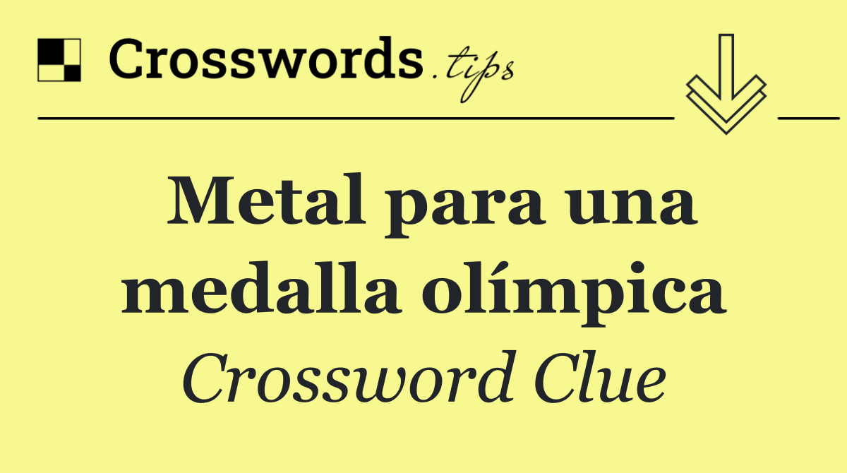 Metal para una medalla olímpica