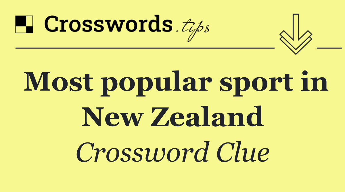 Most popular sport in New Zealand