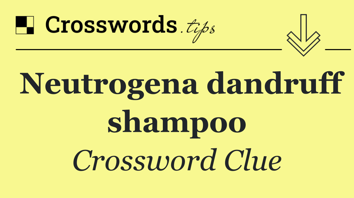 Neutrogena dandruff shampoo