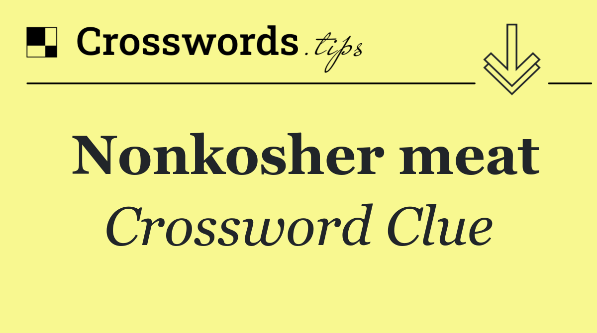Nonkosher meat