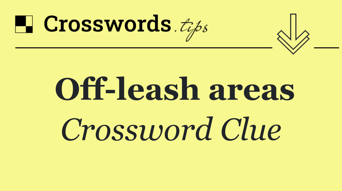 Off leash areas